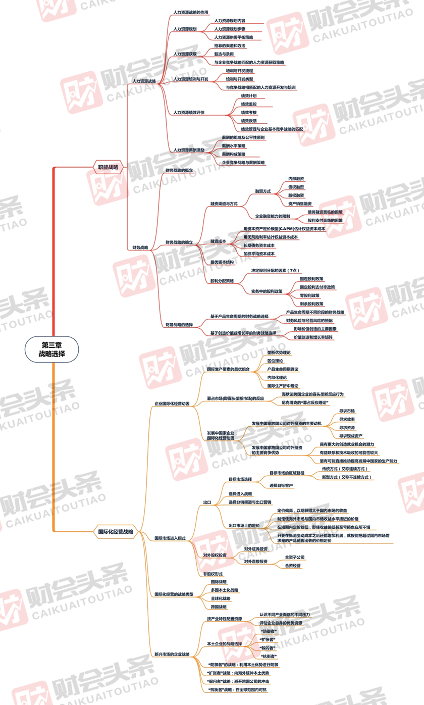 2021年注册会计师《公司战略与风险管理》第三章战略选择思维导图